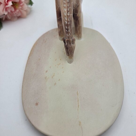 VTG Carved Giraffe Drinking Soap Stone Kenya Africa Hand Soap Dish Trinket Dish - Picture 7 of 9